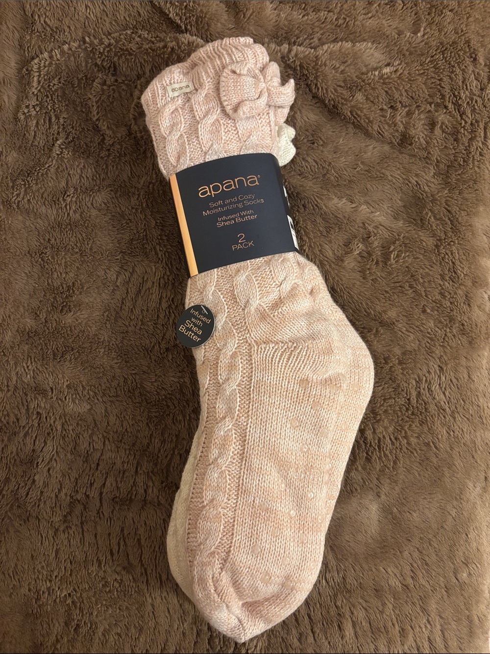Apana Cable Knit Cozy Socks 2 Pack